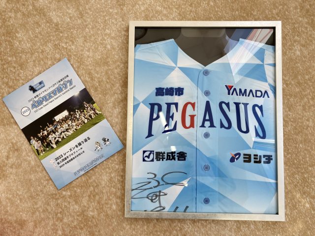 群馬ダイヤモンドペガサスのユニフォームを落札